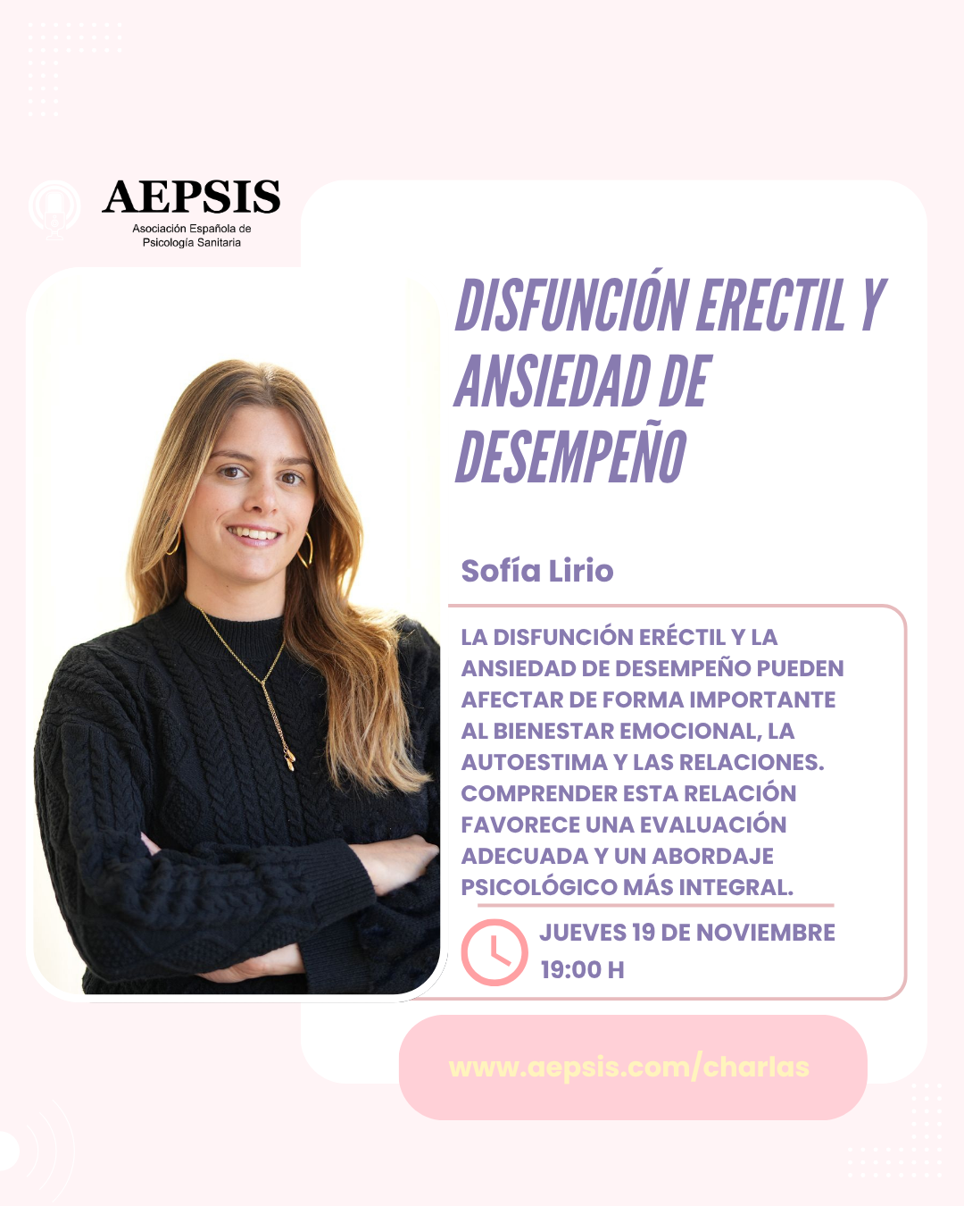 Charla: Disfunción eréctil y ansiedad de desempeño